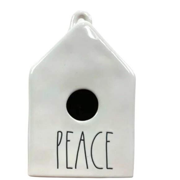 Rae Dunn Ceramic Birdhouse With "Peace" Design - Picture 1 of 9